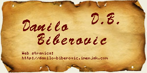 Danilo Biberović vizit kartica